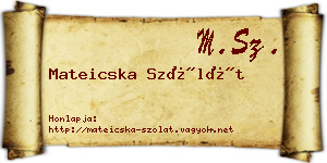 Mateicska Szólát névjegykártya